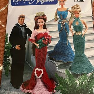 Vintage Annie’s Attic Crochet (Barbie & Ken) Prom Night pattern book +